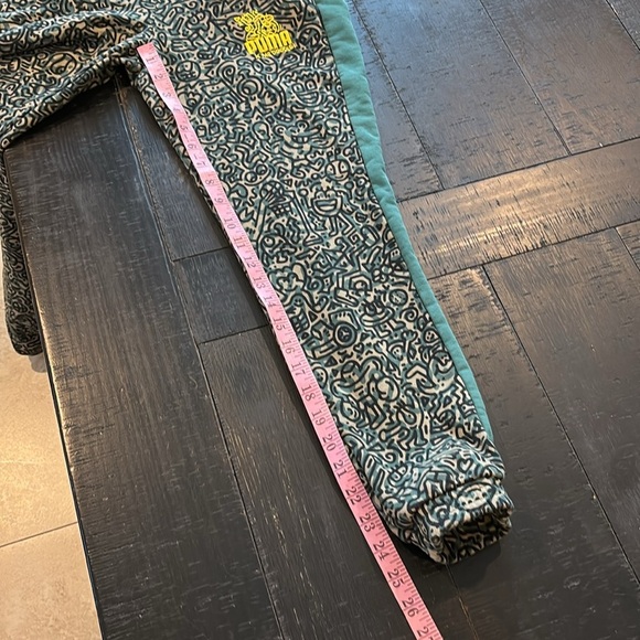 Puma × Vintage Crazy Puma Sweatpants Mr Doodle Green Cotton Joggers Unisex XS​ - Picture 15 of 16